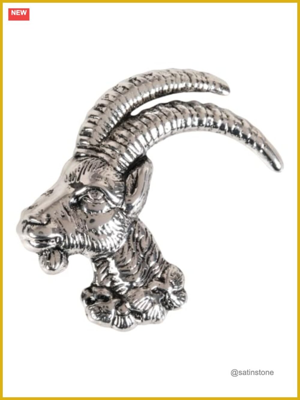 Alpine Ibex Hat Pin Oktoberfest Bavarian Traditional Brooch Metal Pinback